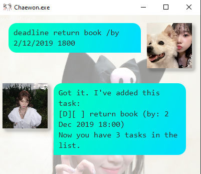 CS2103T SE Project (Chatbot)